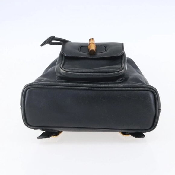 GUCCI Bamboo Backpack Leather Black Gold 003 1956 0030 Auth ka167 main image 6